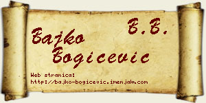 Bajko Bogičević vizit kartica